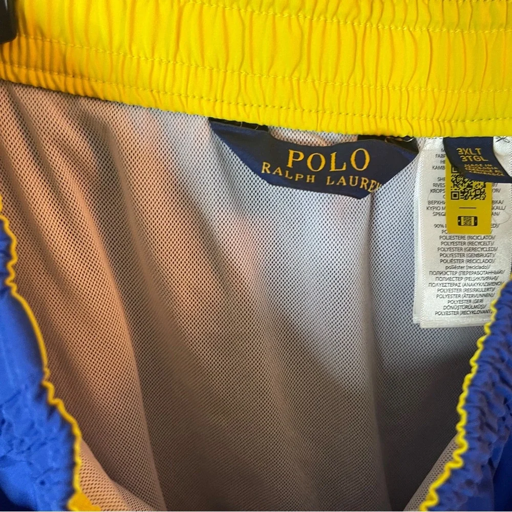 Polo Ralph Lauren Swim Trunks Mens 3XLT Tall Blue Mesh Lined Beach Suit Summer
